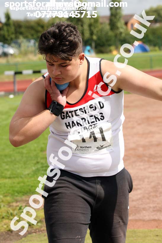 Boys under-15s shot putt, Northern Under-17s/U-15s and U13s Champs, Leigh Sports Village, Leigh. Photo: David T. Hewitson/Sports for All Pics